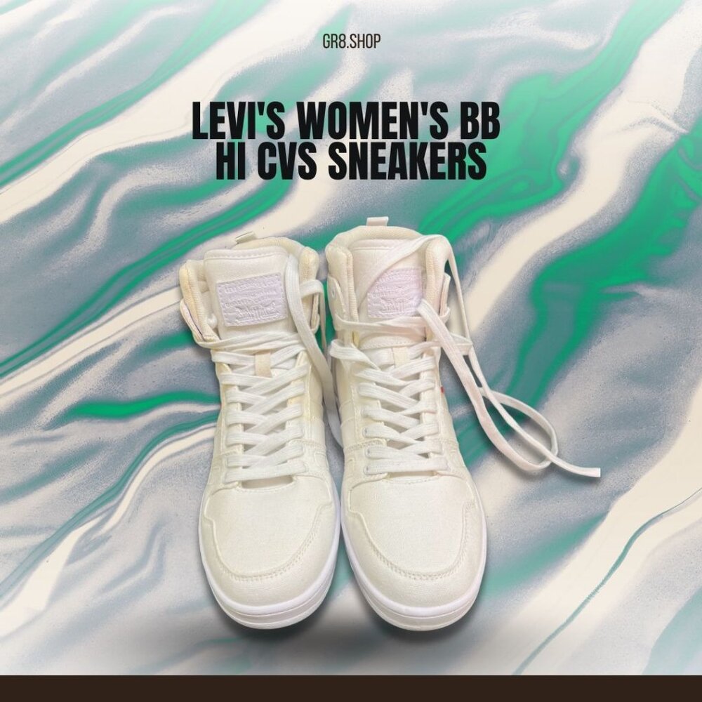 Levis Womens BB Hi CVS Sneakers Lace-Up High-Top Shoes Size 8 Canvas Upper Comfo
